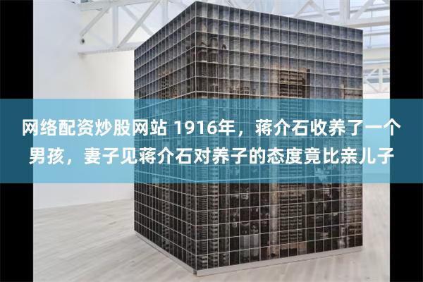 网络配资炒股网站 1916年，蒋介石收养了一个男孩，妻子见蒋介石对养子的态度竟比亲儿子